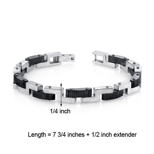Men's Z Link Brushed Finish Stainless Steel Bracelet