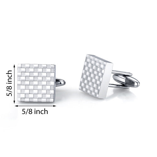 Stainless Steel Checkerboard Square Cufflinks