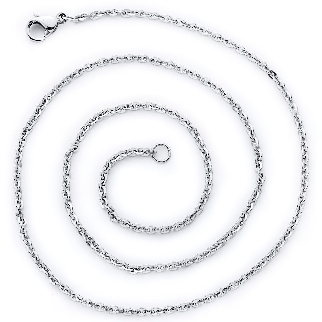 20 inch 6mm Rolled Coil Link Stainless Steel Chain Necklace