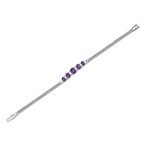 SJC Amethyst 925 Sterling Silver Bracelet