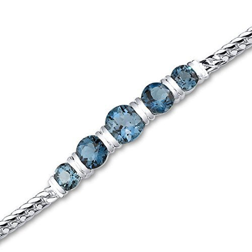 SJC London Blue Topaz 925 Sterling Silver Bracelet
