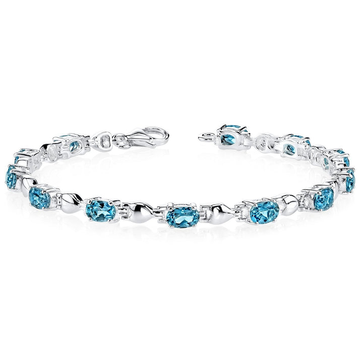 SJC London Blue Topaz 925 Sterling Silver Bracelet