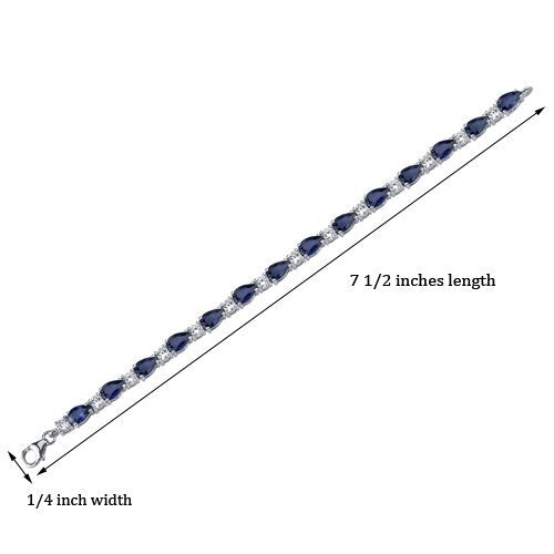 SJC Blue Sapphire 925 Sterling Silver Bracelet