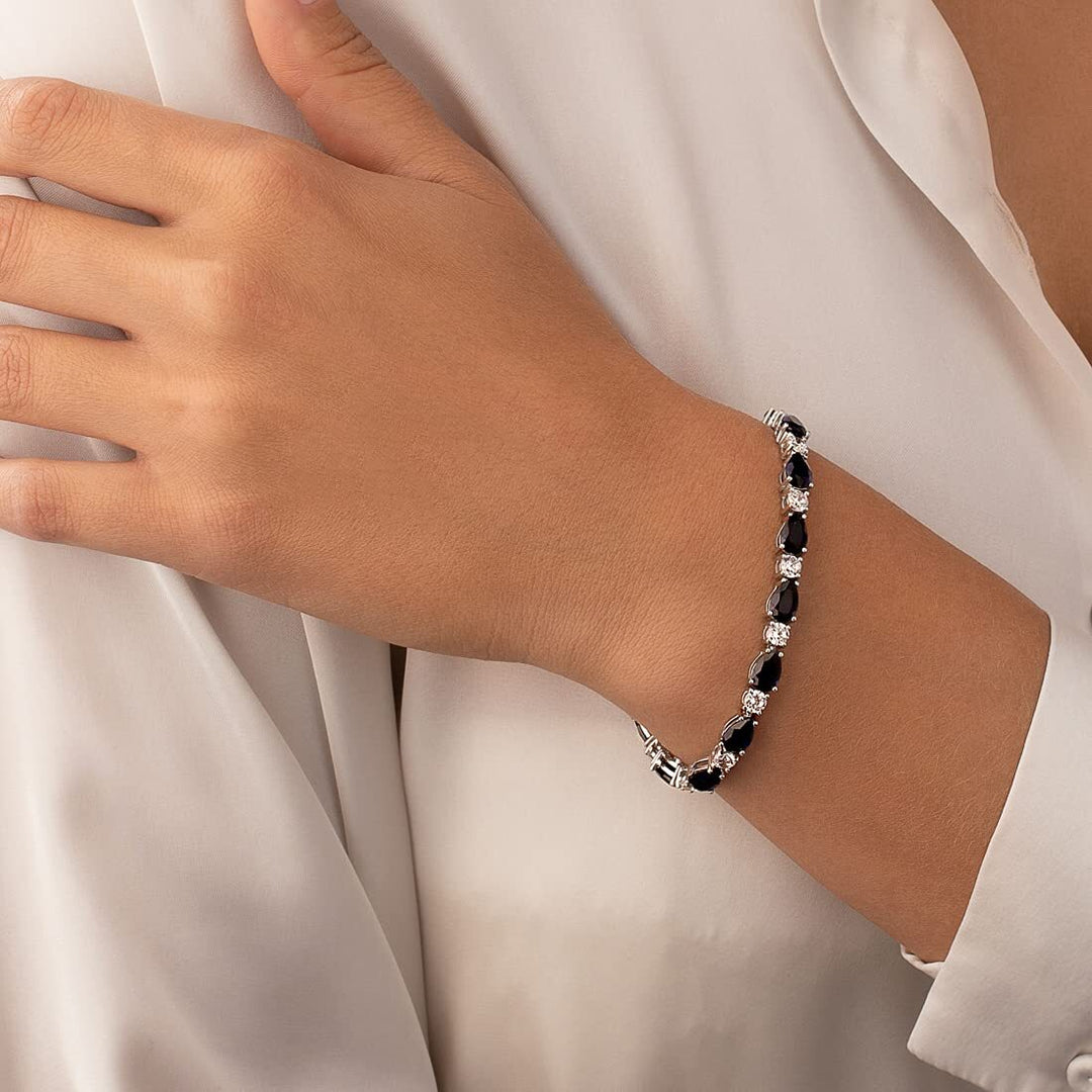 SJC Blue Sapphire 925 Sterling Silver Bracelet