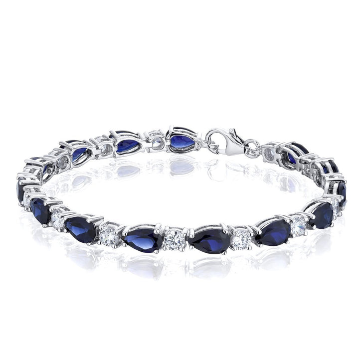 SJC Blue Sapphire 925 Sterling Silver Bracelet