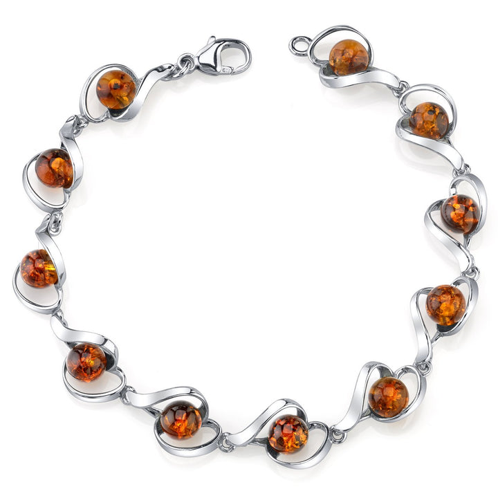 SJC Amber 925 Sterling Silver Bracelet