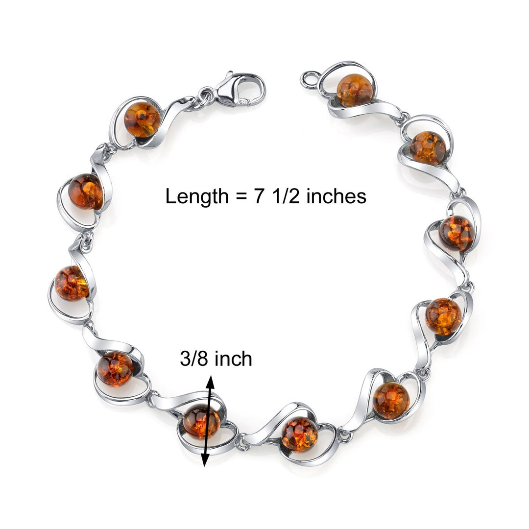 SJC Amber 925 Sterling Silver Bracelet