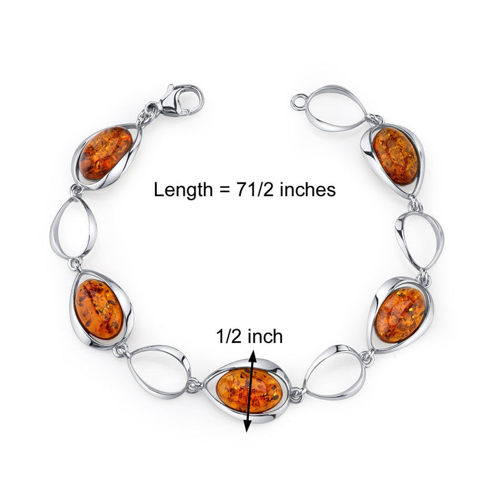 SJC Amber 925 Sterling Silver Bracelet