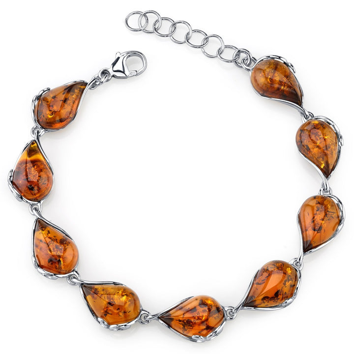 SJC Amber 925 Sterling Silver Bracelet