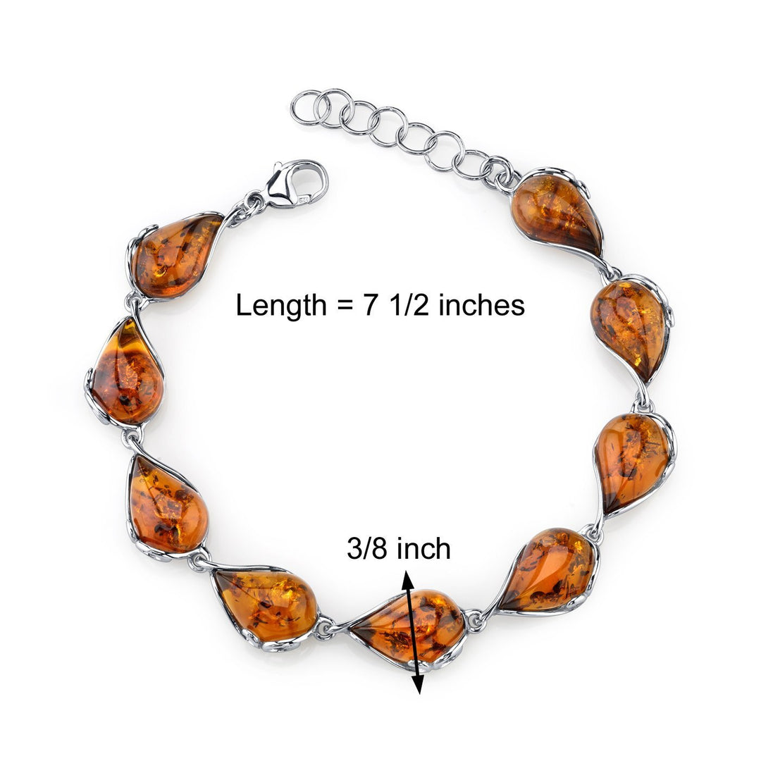 SJC Amber 925 Sterling Silver Bracelet