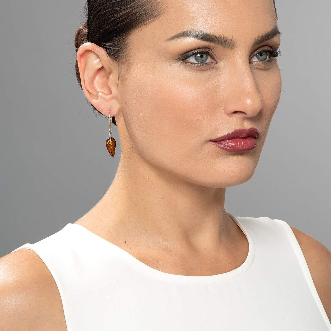 SJC Amber 925 Sterling Silver Earrings