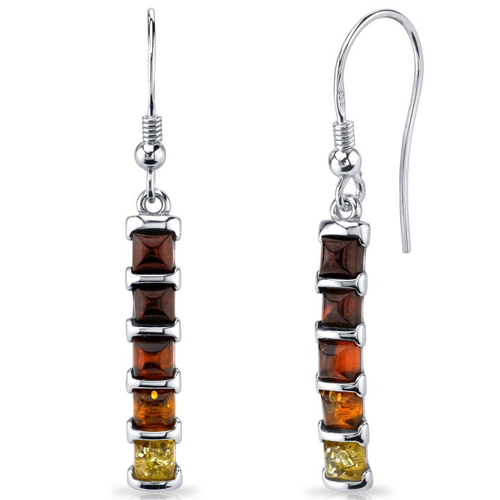 SJC Amber 925 Sterling Silver Earrings