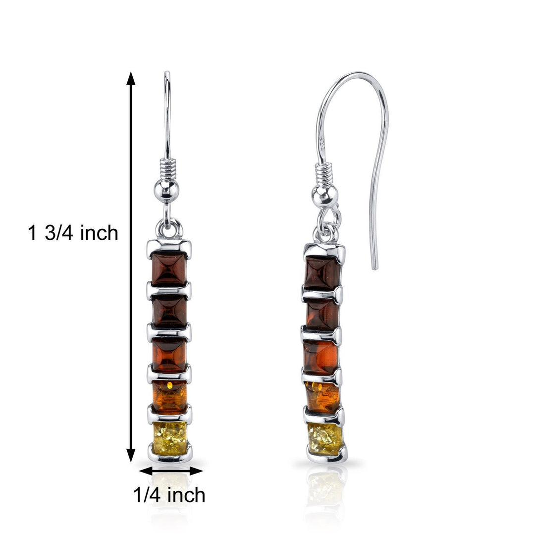 SJC Amber 925 Sterling Silver Earrings