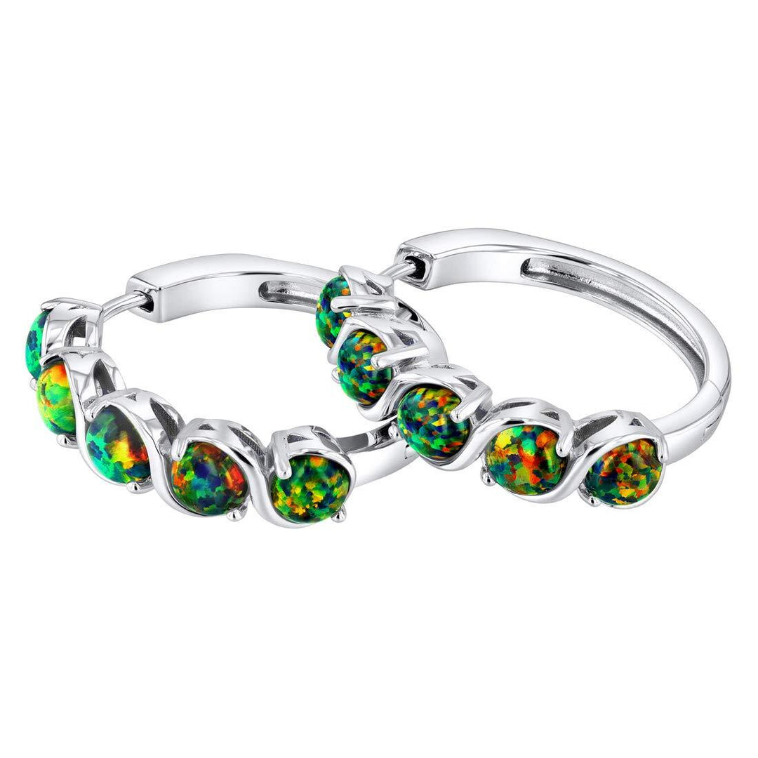 SJC Black Opal 925 Sterling Silver Earrings