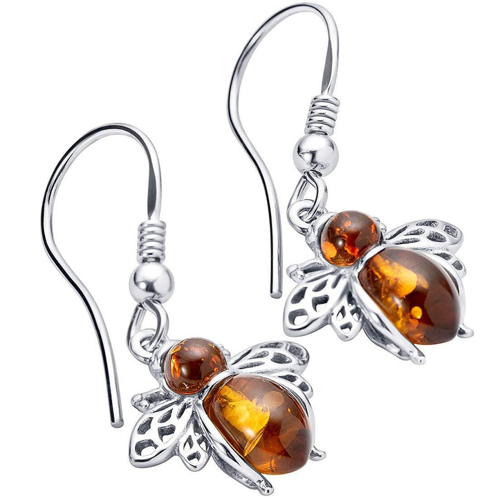 SJC Amber 925 Sterling Silver Earrings