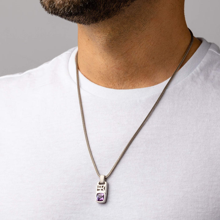 SJC Amethyst 925 Sterling Silver Pendant Necklace