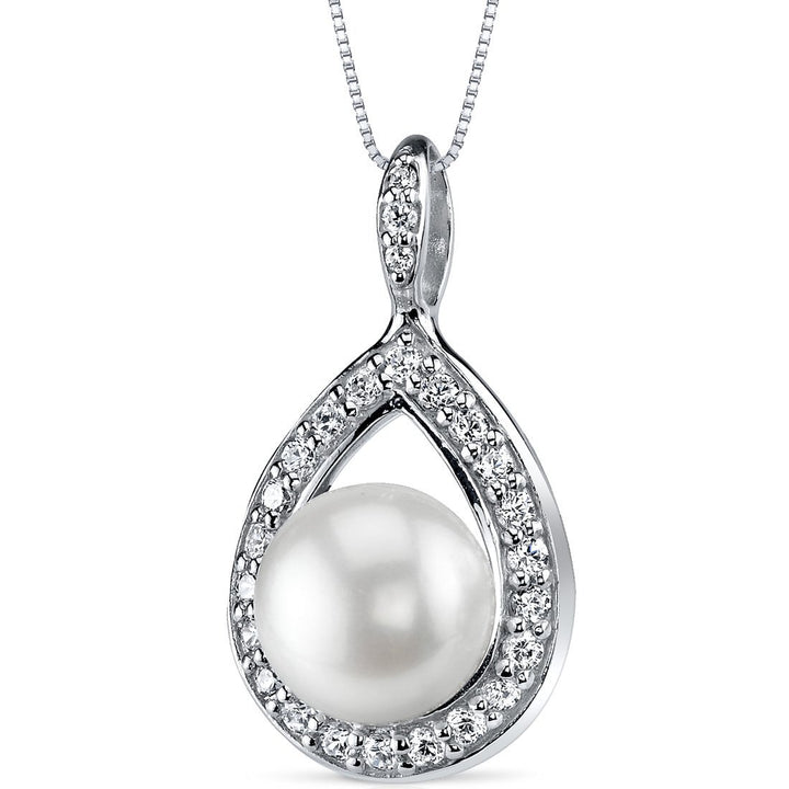 SJC Pearl 925 Sterling Silver Pendant Necklace