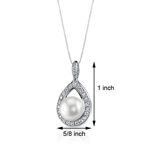 SJC Pearl 925 Sterling Silver Pendant Necklace