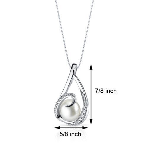 SJC Pearl 925 Sterling Silver Pendant Necklace