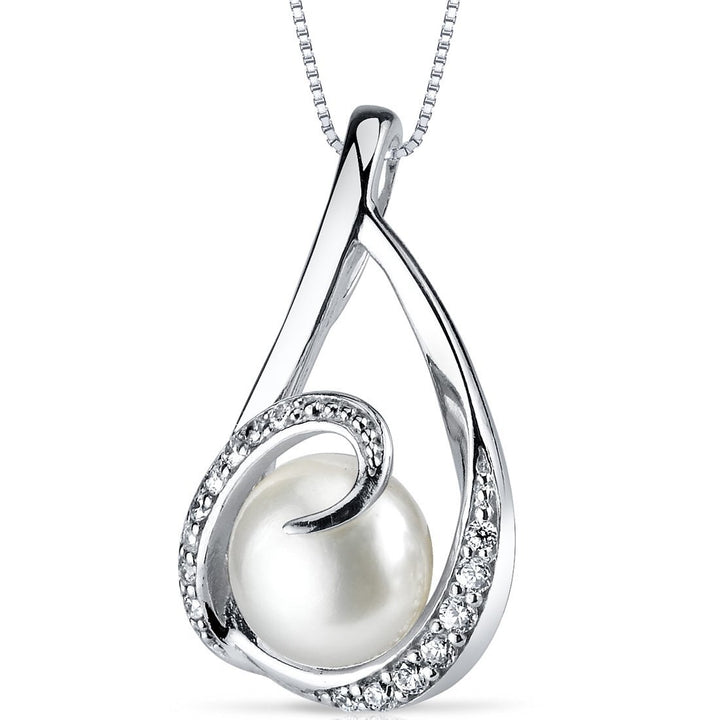 SJC Pearl 925 Sterling Silver Pendant Necklace