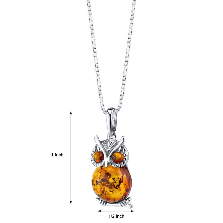 SJC Amber 925 Sterling Silver Pendant Necklace