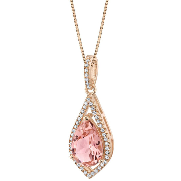 SJC Simulated Morganite 925 Sterling Silver Pendant Necklace
