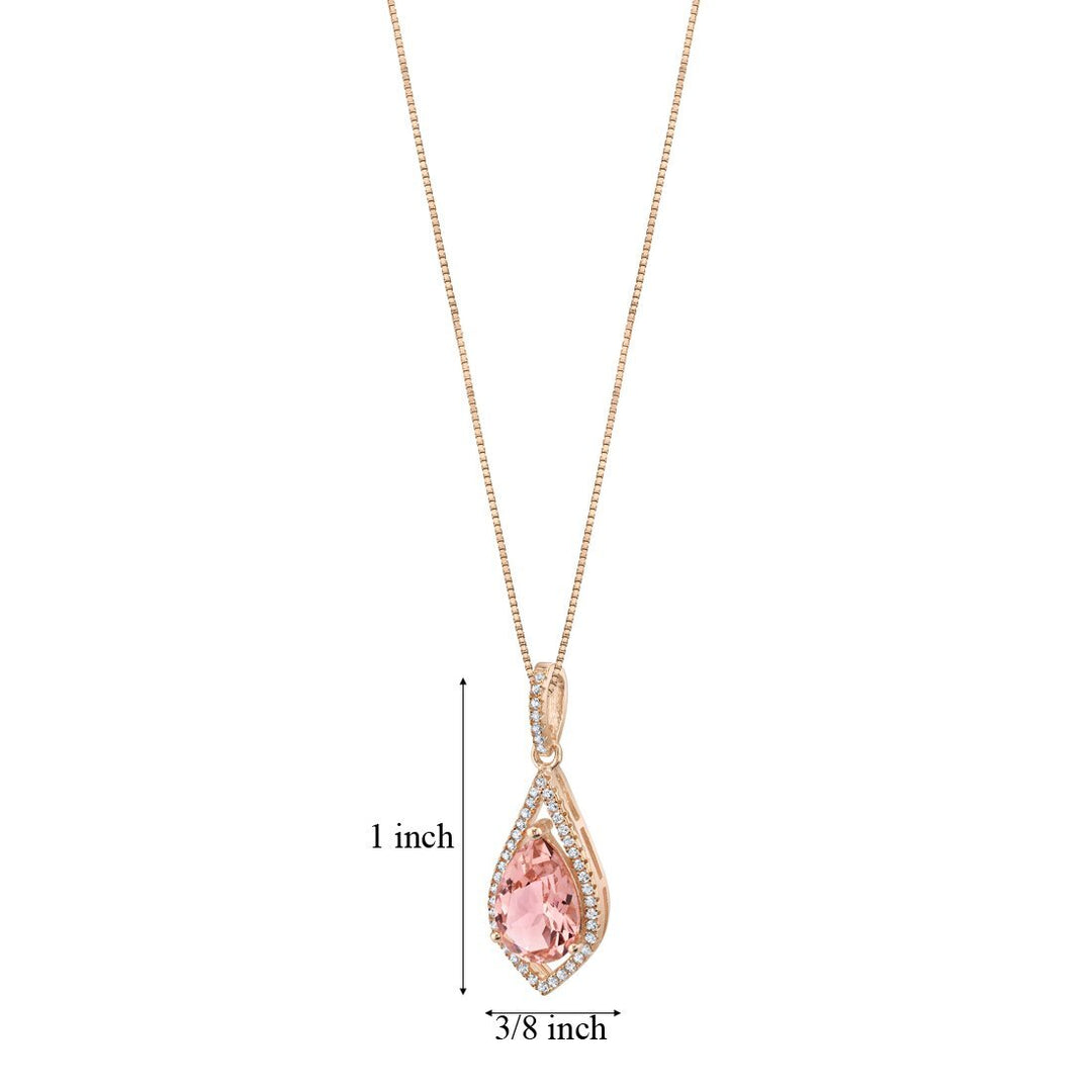 SJC Simulated Morganite 925 Sterling Silver Pendant Necklace