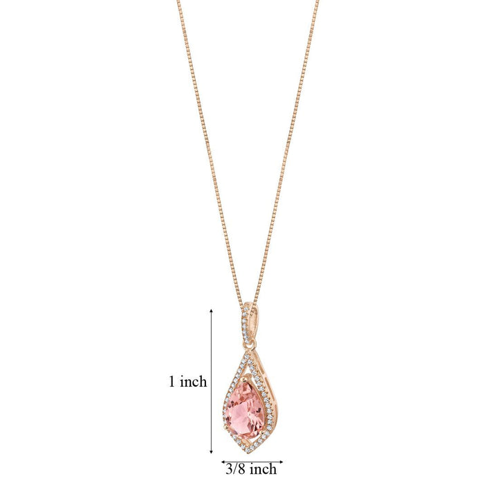 SJC Simulated Morganite 925 Sterling Silver Pendant Necklace