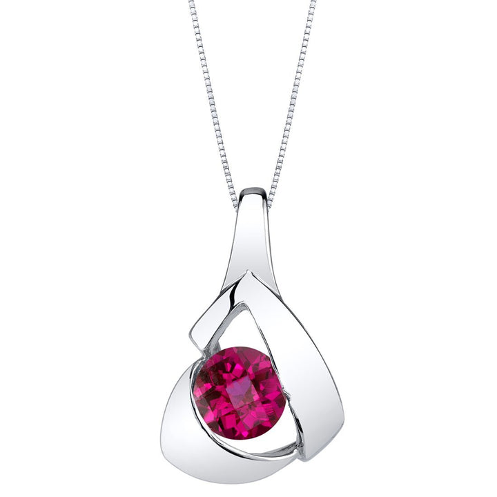 SJC Ruby 925 Sterling Silver Pendant Necklace