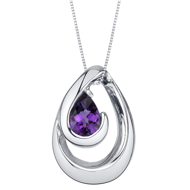 SJC Amethyst 925 Sterling Silver Pendant Necklace