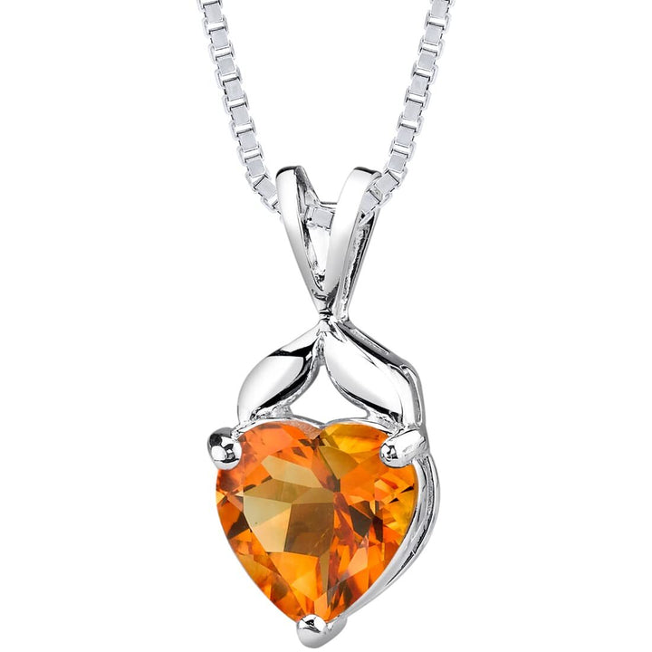 SJC Citrine 925 Sterling Silver Pendant Necklace
