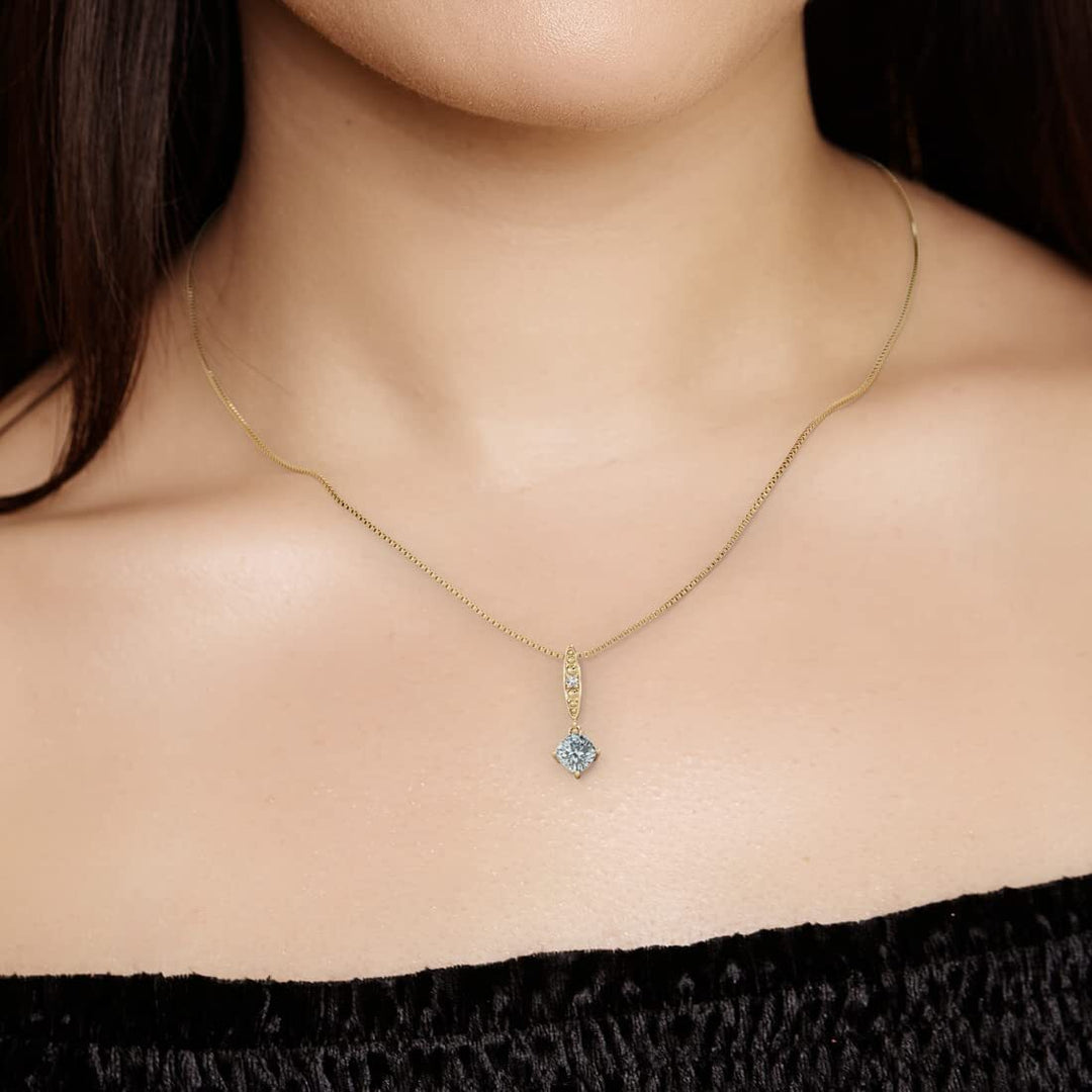 SJC Aquamarine 925 Sterling Silver Pendant Necklace
