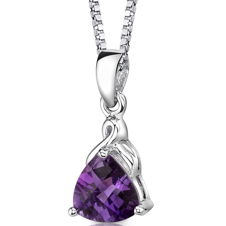 SJC Amethyst 925 Sterling Silver Pendant Necklace