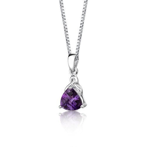 SJC Amethyst 925 Sterling Silver Pendant Necklace