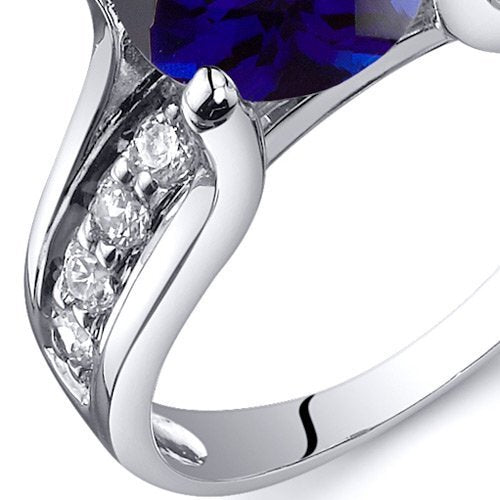 Blue Sapphire Round Cut Ring in 925 Sterling Silver - SJC