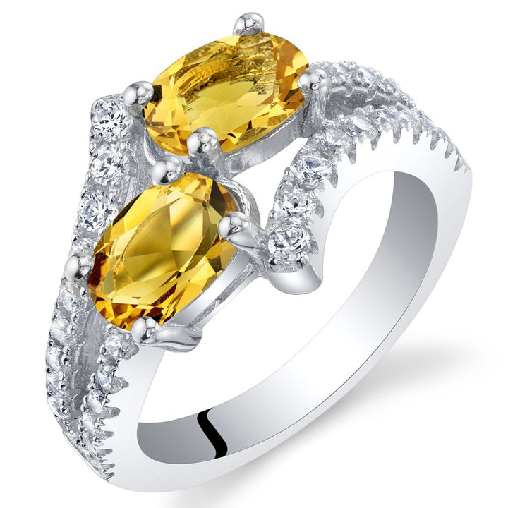 Citrine Oval Cut Ring in 925 Sterling Silver - SJC