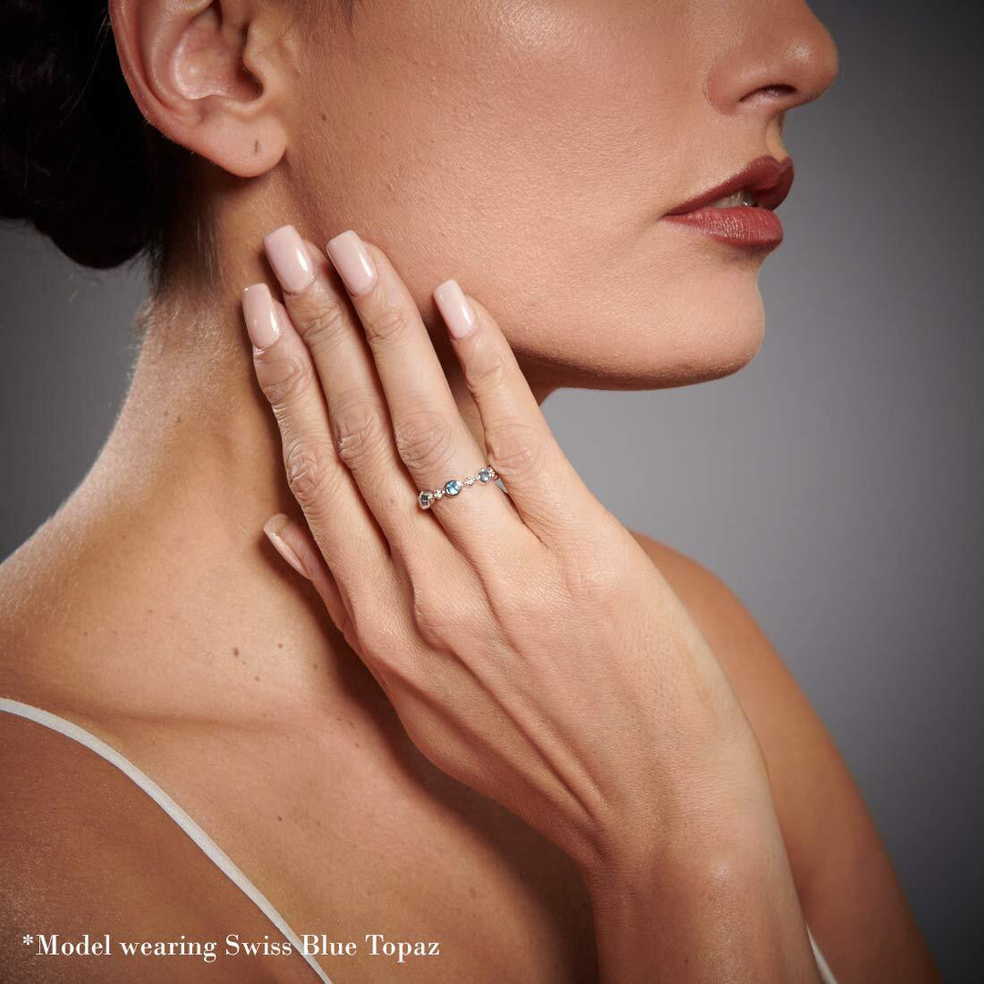 Amethyst Round Cut Ring in 925 Sterling Silver - SJC