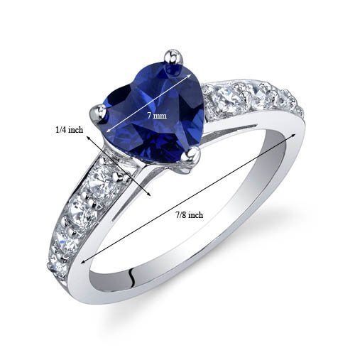 Blue Sapphire Heart Shape Cut Ring in 925 Sterling Silver - SJC