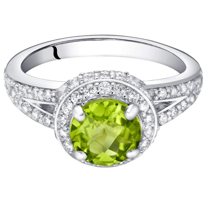 Peridot Round Cut Ring in 925 Sterling Silver - SJC