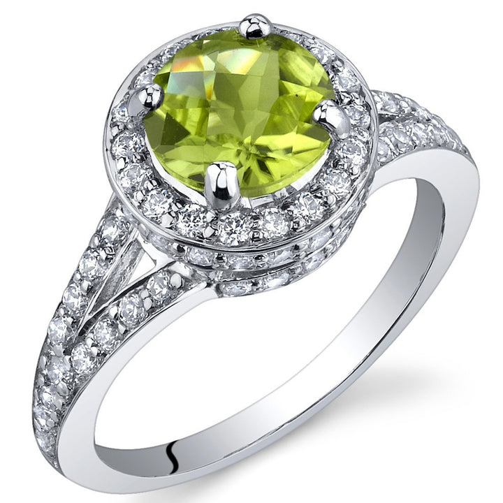 Peridot Round Cut Ring in 925 Sterling Silver - SJC