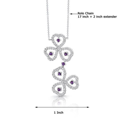 SJC Amethyst 925 Sterling Silver Pendant Necklace