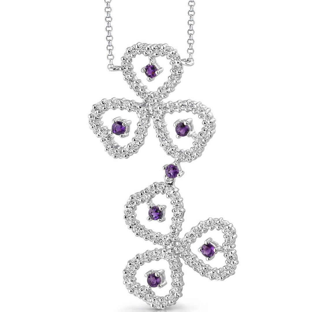 SJC Amethyst 925 Sterling Silver Pendant Necklace