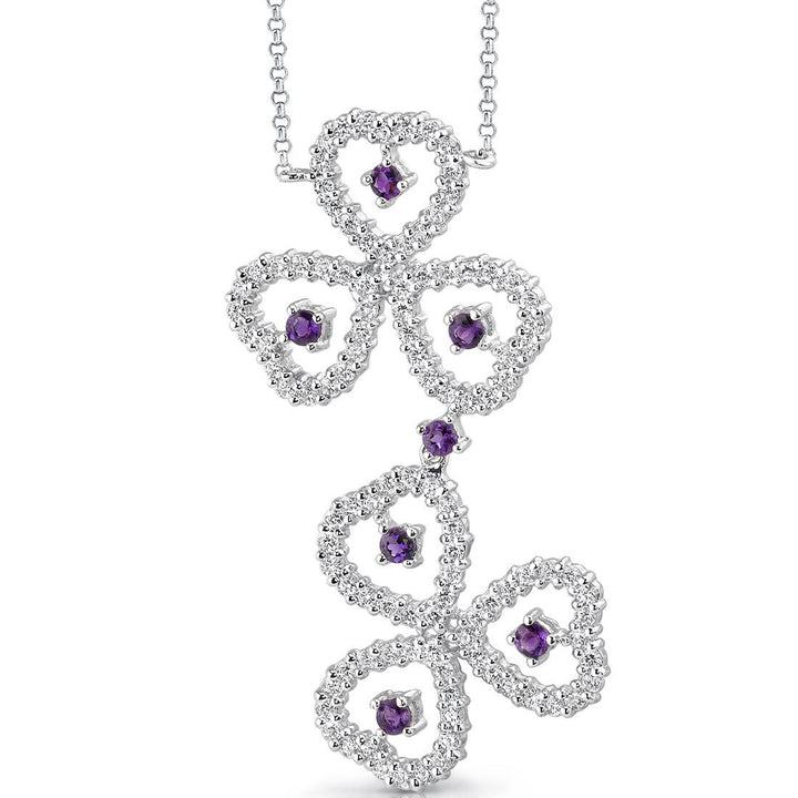 SJC Amethyst 925 Sterling Silver Pendant Necklace