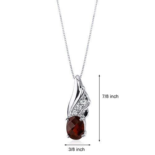 SJC Garnet 925 Sterling Silver Pendant Necklace