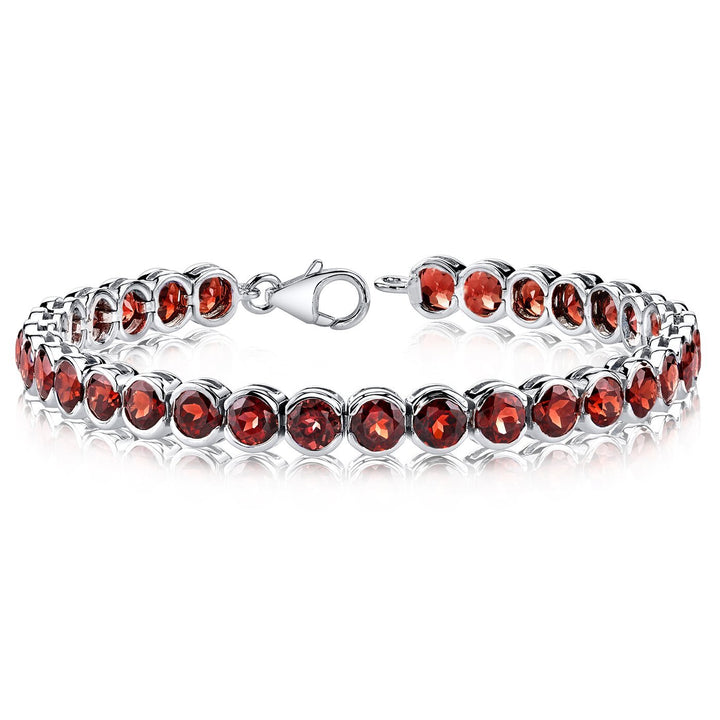 SJC Garnet 925 Sterling Silver Bracelet