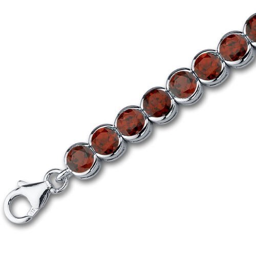 SJC Garnet 925 Sterling Silver Bracelet