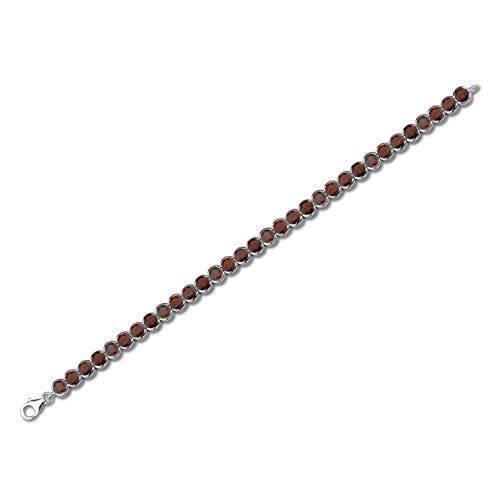SJC Garnet 925 Sterling Silver Bracelet