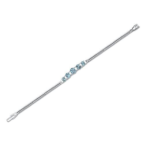 SJC Swiss Blue Topaz 925 Sterling Silver Bracelet