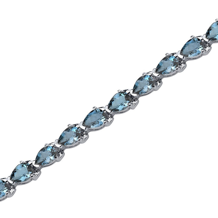 SJC London Blue Topaz 925 Sterling Silver Bracelet