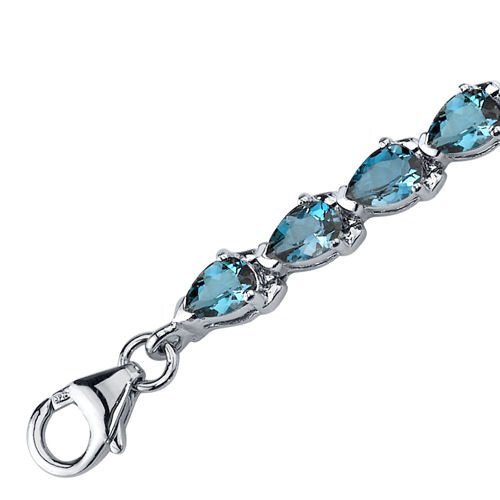 SJC London Blue Topaz 925 Sterling Silver Bracelet